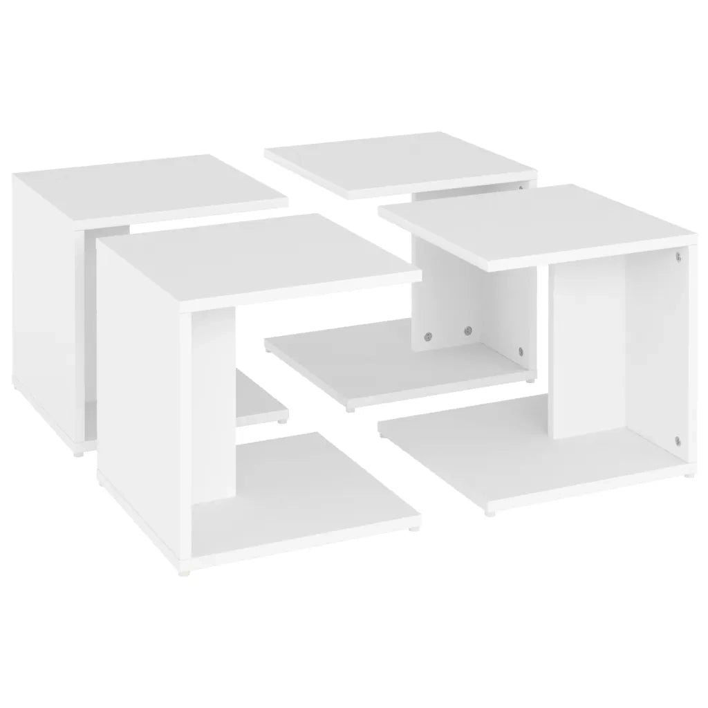Tavolini da salotto | Tavolino da caff¨¨ | Tavolino da Soggiorno 4 pz Bianchi 33x33x33 cm in Multistrato