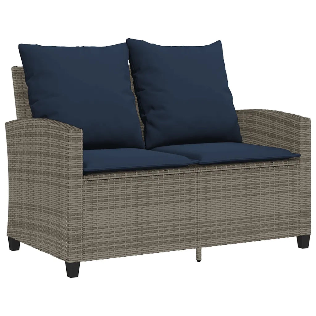 Set Divano da Giardino 6 pz con Cuscini Grigio in Polyrattan 3324584