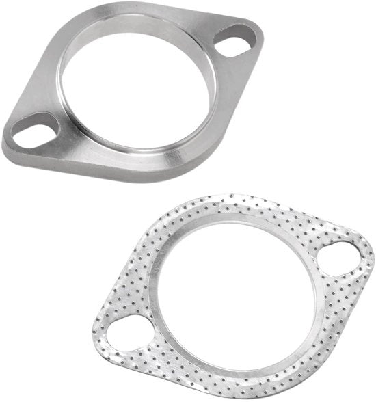 Flessi di Scarico Universali - 2 Pezzi - Acciaio Inossidabile - Set di Avvistamento - Alta Resistenza al Calore - Migliorato il Comfort di Guida - Connettore di Scarico