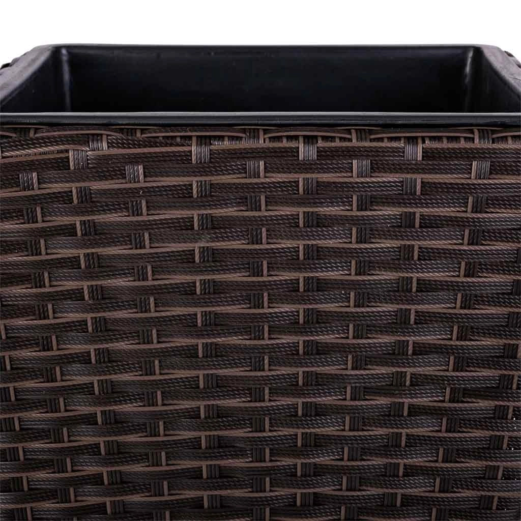 Fioriera in polyrattan marrone 28x28x40h