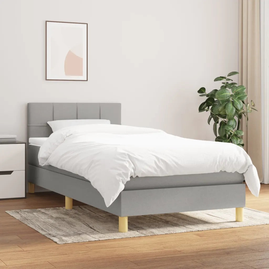 Giroletto a Molle con Materasso-Struttura Letto Grigio Chiaro 80x200 cm Tessuto 472818