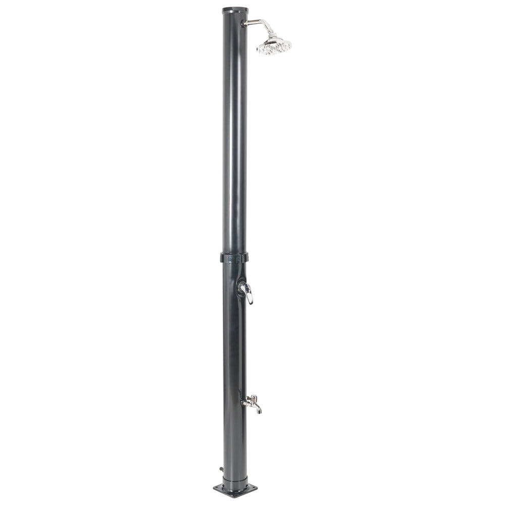 Set doccia miscelatore da esterno in PVC nero con funzione pioggia alimentato ad energia solare Giardino moderno