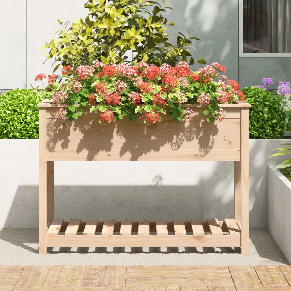 Fioriera con Mensola 111,5x54x81 cm in Legno Massello di Pino 823787