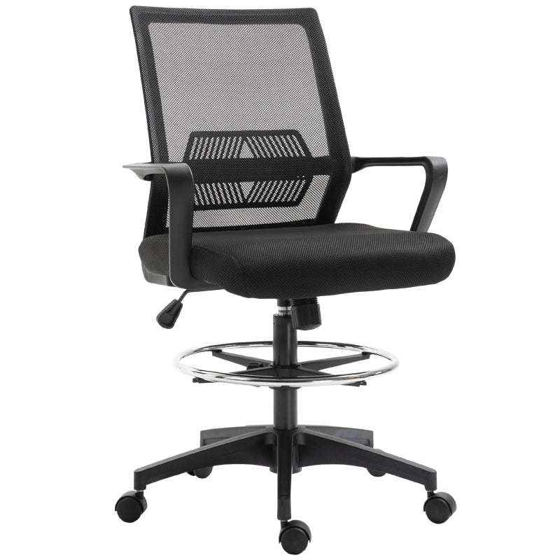 Sedia da ufficio, sedia ergonomica da scrivania con poggiapiedi regolabile, supporto lombare, sedia girevole regolabile in altezza con rivestimento