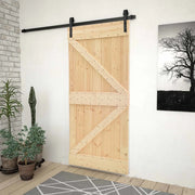 Porta scorrevole Naturale e Nero 100 x 210 cm 3444868