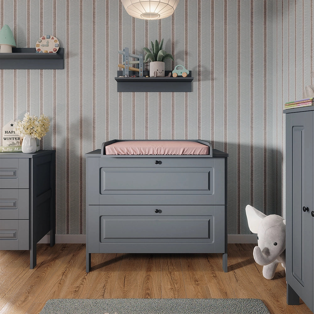 Vitalispa Fasciatoio Grigio 108 x 98 cm con 2 cassetti