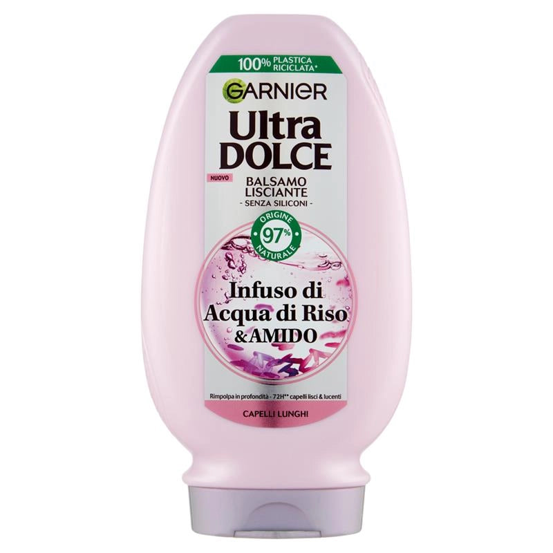 GARNIER ULTRA DOLCE INFUSO DI ACQUA DI RISO & AMIDO, BALSAMO LISCIANTE SENZA SILICONI 200 ML OKY