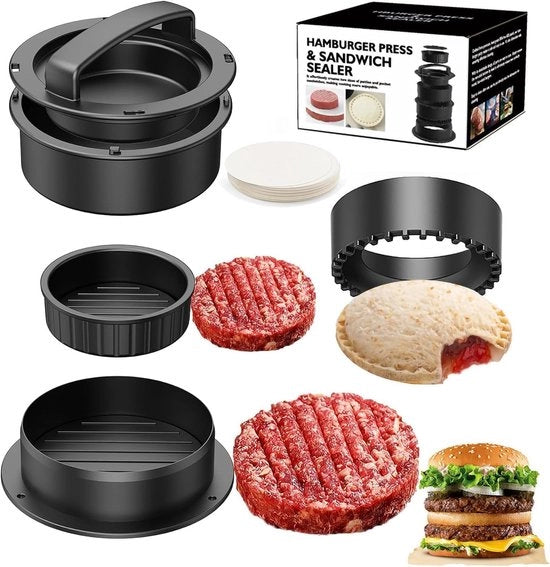 Hamburger a 4 in 1 - Forma antiaderente per la cottura - 100 fogli di carta