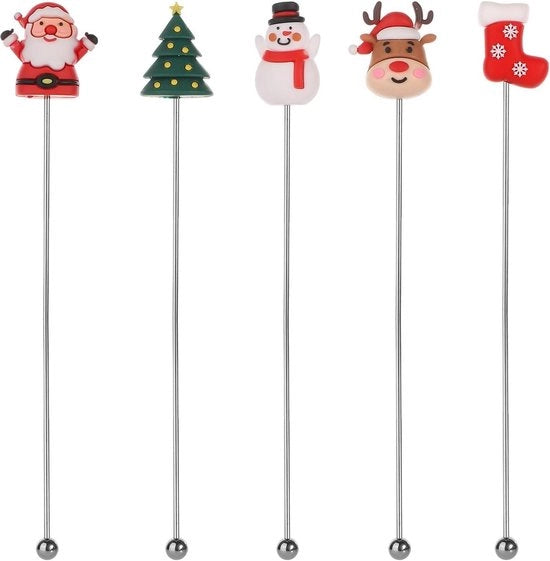 Cocktail Sticks in Acciaio Inossidabile - Stuzzicadenti per Cocktail - Stuzzicadenti per Whisky, Caffè e Bevande - Accessori per Feste Natalizie per Ufficio, Bar e Ristoranti.