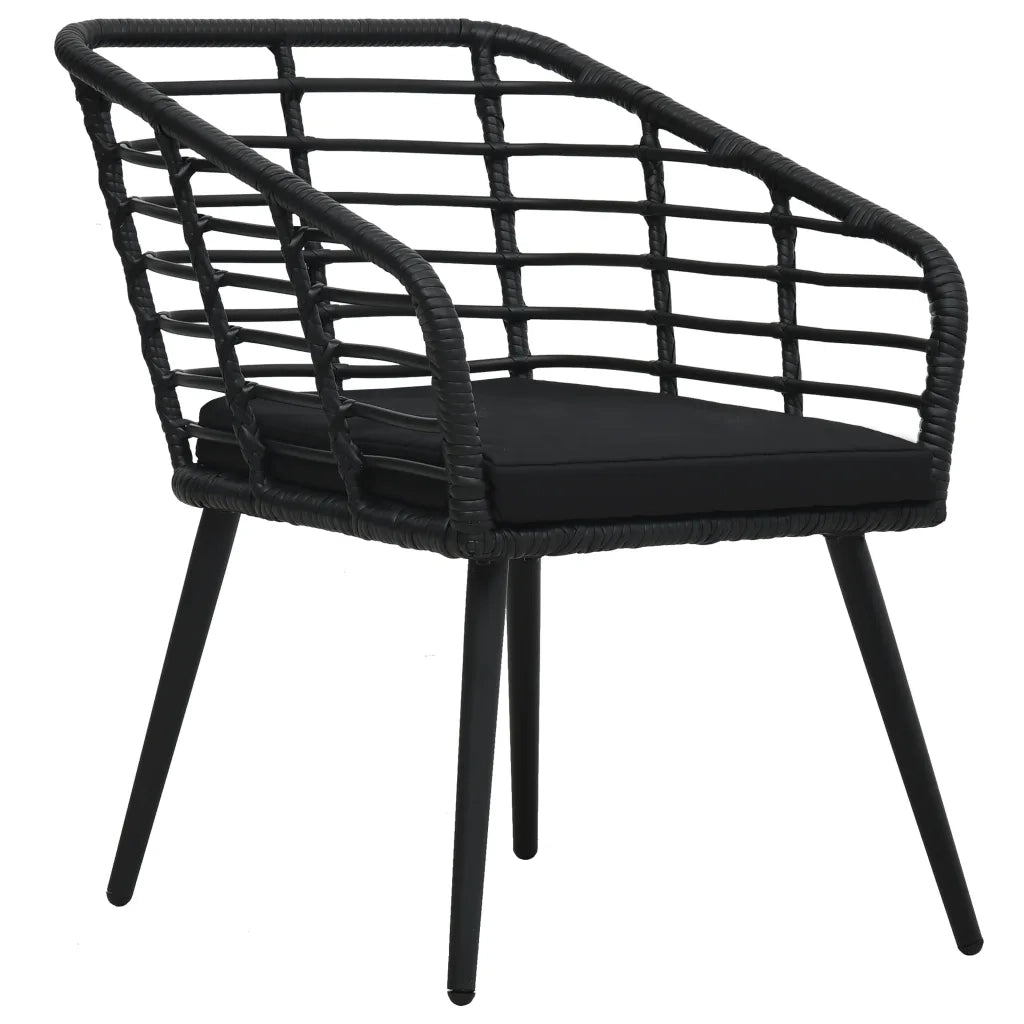 Set da Bistrot 3 pz in Polyrattan Nero 48579