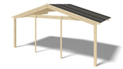 Tettoia di terazzo in legno - 6x3m - colore naturale - DOM556 - ALTANKA