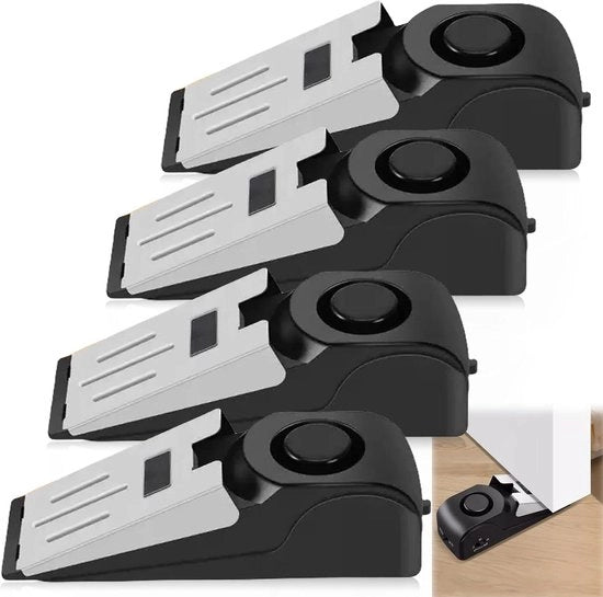 Set di 4 deurstoppers allarmanti con 120 dB di intensità - con gomma antiscivolo - deurstoppers allarmanti per la sicurezza contro la furto - sicurezza per le abitazioni.