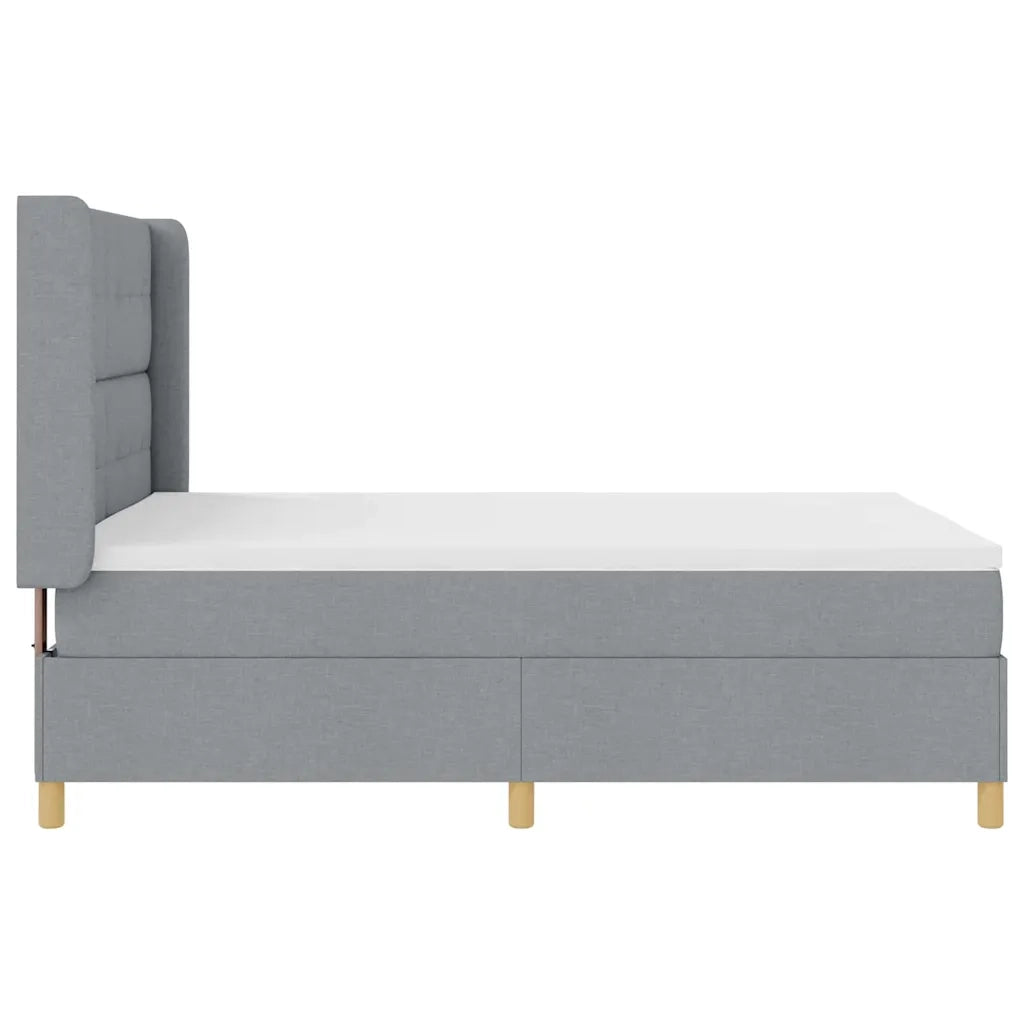 Letto a Molle con materasso Grigio chiaro 140 x 200 cm Tessuto