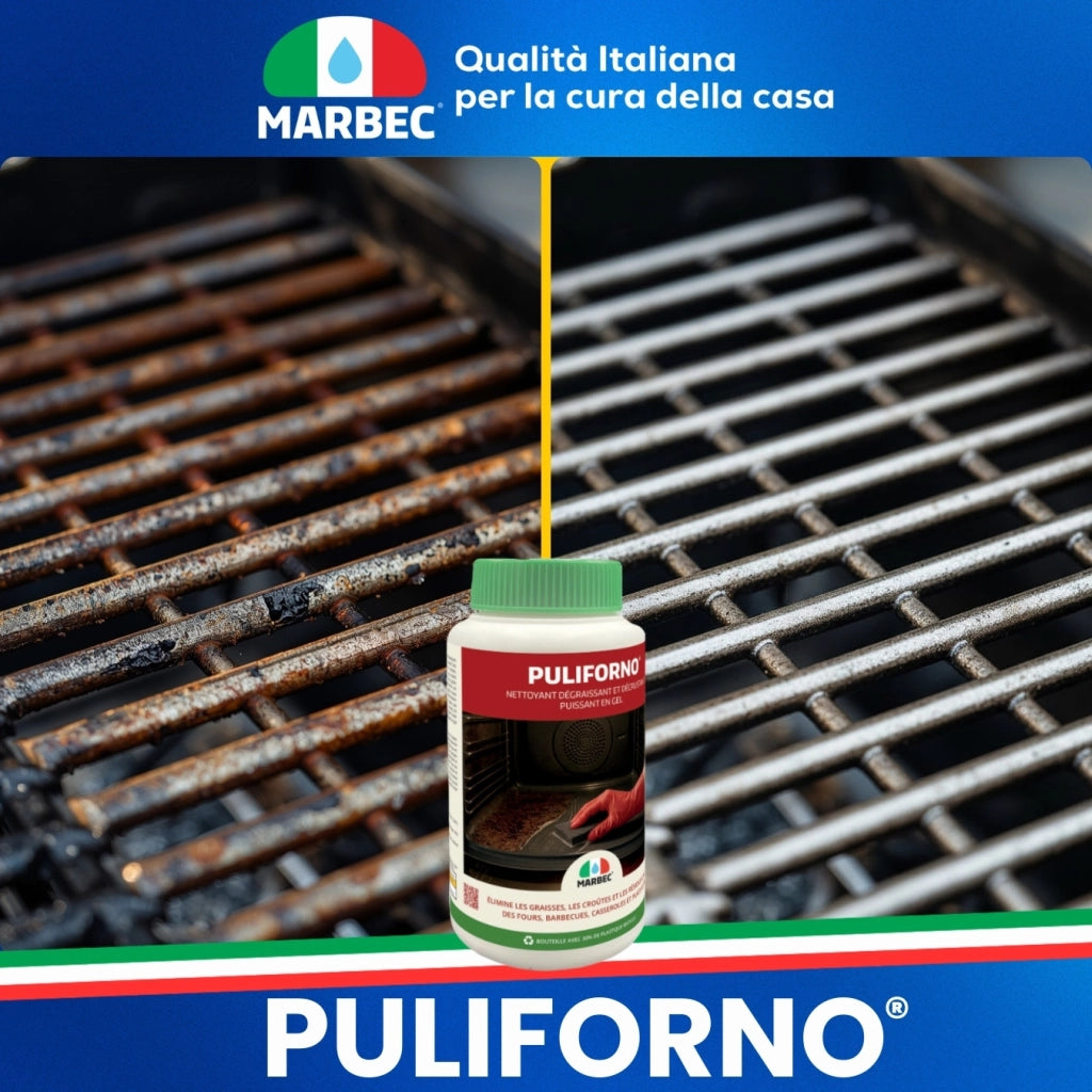 Detergente gel disincrostante potente, pulizia profonda forni e barbecue Marbec PULIFORNO® - 1KG