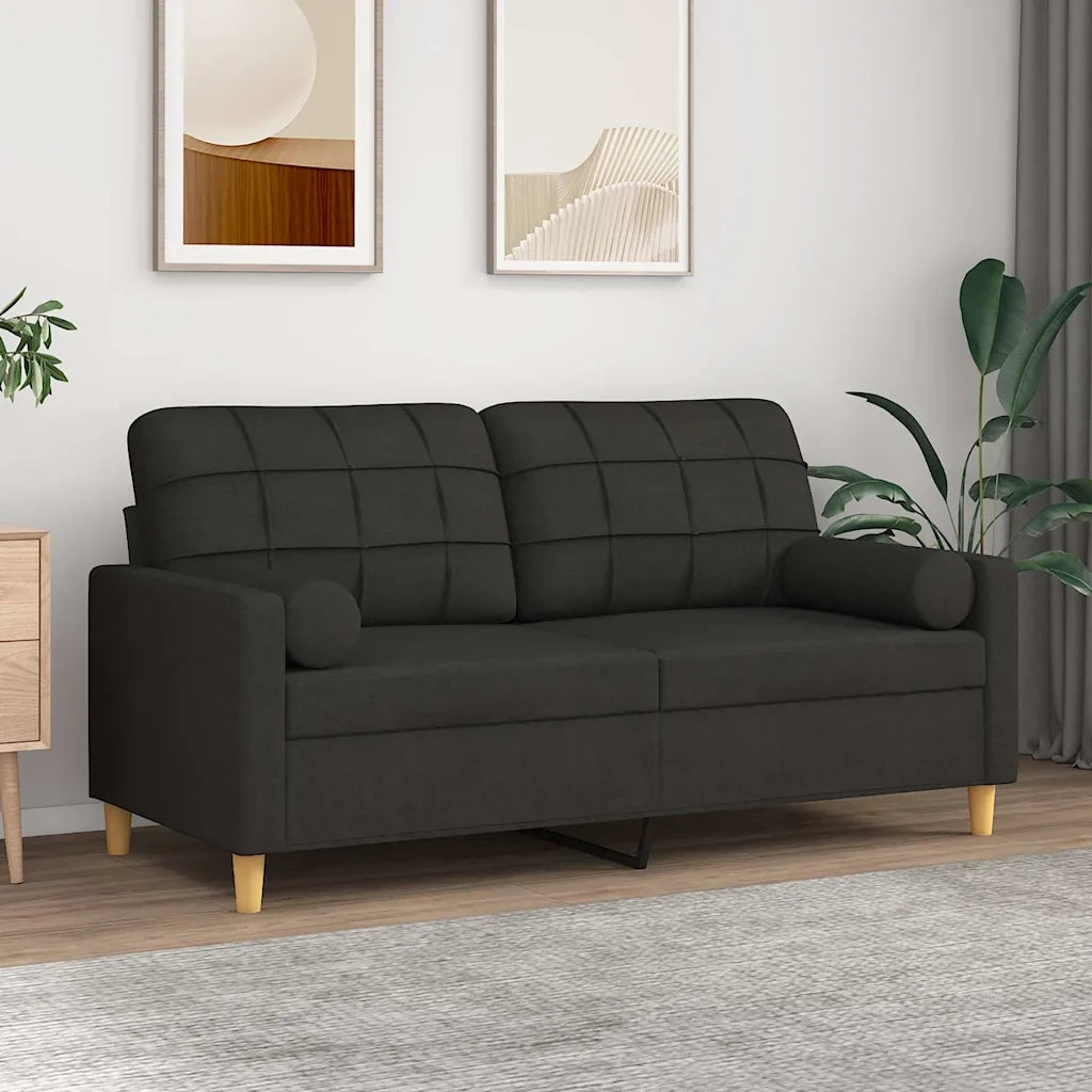 Divano a 2 Posti con Cuscini-Sofa 2 Posti con Cuscini Tortora 140 cm in Tessuto 399408