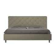 Letto senza rete imbottito 180x190 similpelle cappuccino Priya