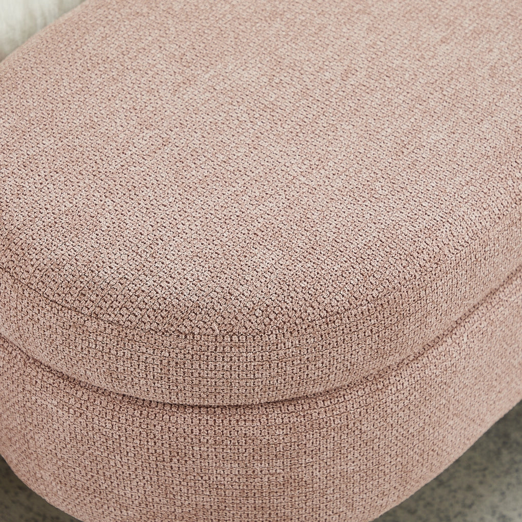 Panca contenitore 110 cm in velluto rosa, seduta imbottita salvaspazio con struttura in MDF e fori di ventilazione
