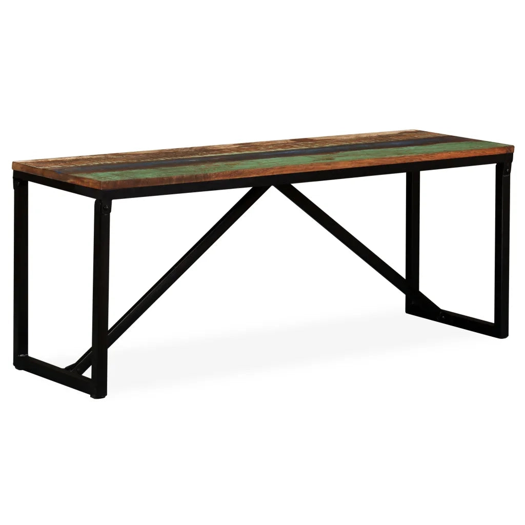 Panca-Sgabello in Legno Massello di Recupero 110x35x45 cm 781581