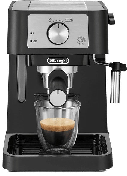 De’longhi stilosa ec260.bk macchina da caffè manuale espresso e cappuccino, compatibile con polvere o cialde e.s.e., spegnimento automatico, serbatoio estraibile da 1l, potenza 1100w, nero - 0132104205