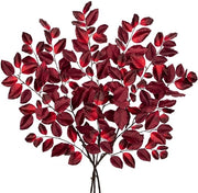 3 pezzi di stecchi di plastica 90CM - stecchi foglie autunnali di plastica pianta rossa per tavolo, vaso, camera, salotto, decorazione ufficio