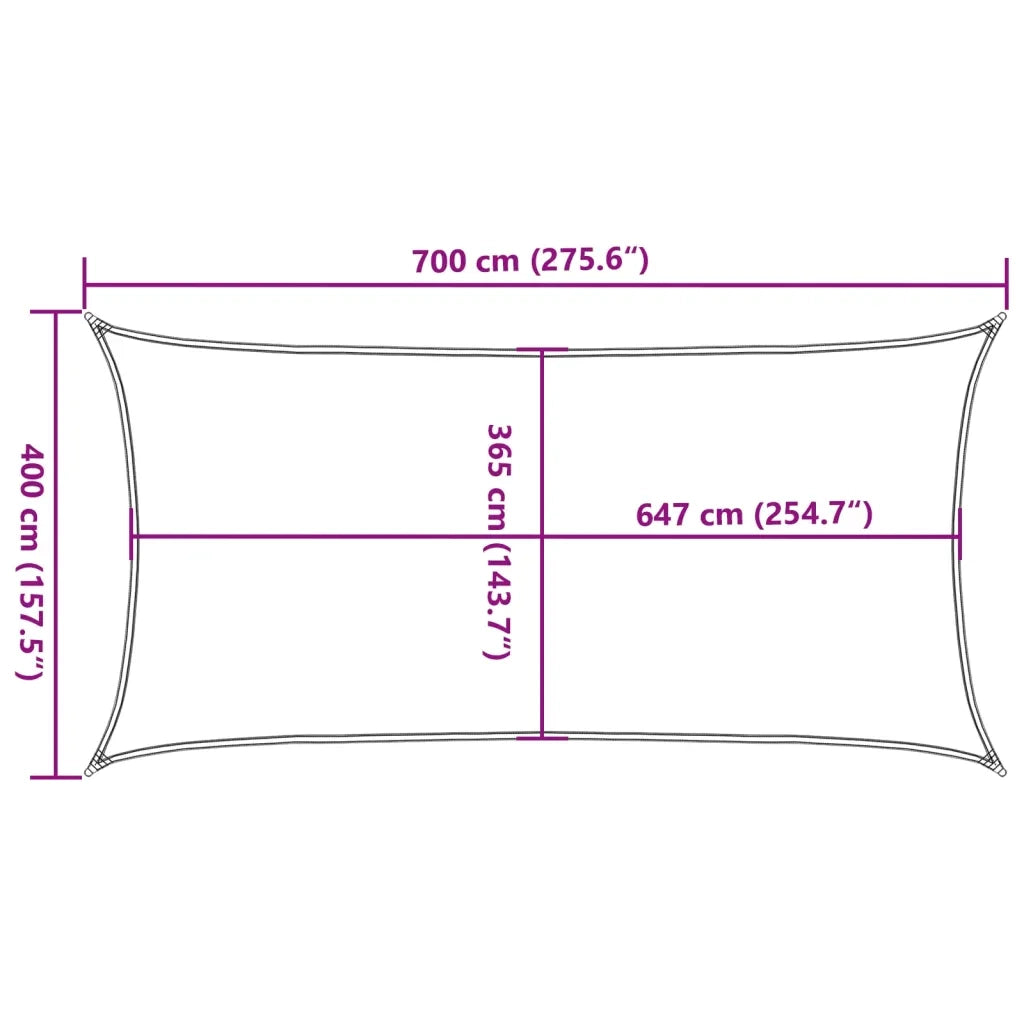 Vela Parasole-Telo Ombra-Vela Ombreggiante Sabbia 7x4 m 100% Poliestere Oxford
