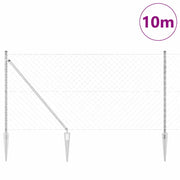 Palo della recinzione | Pannello per recinzione Argento 10 x 1,2 m (maglie 60 x 60 mm)