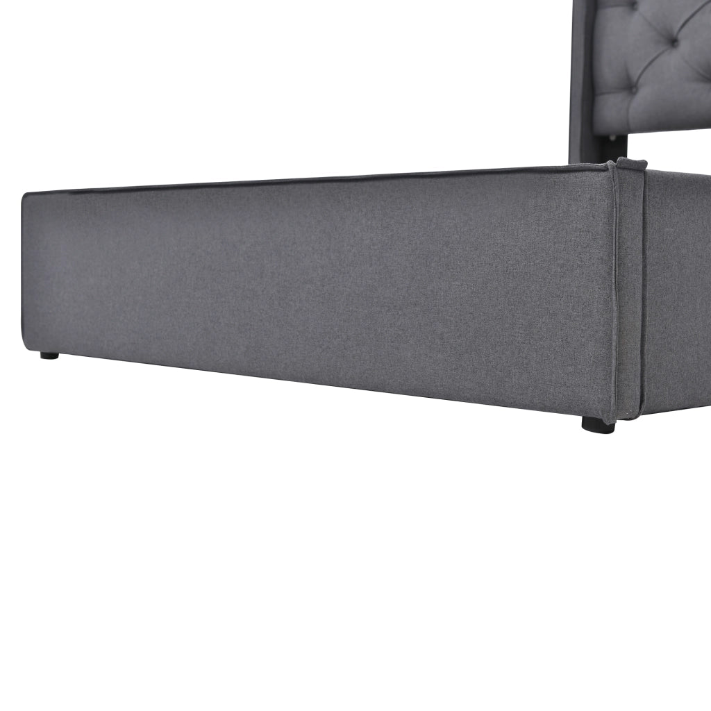 letto imbottito cotone grigio 90 x 200 cm