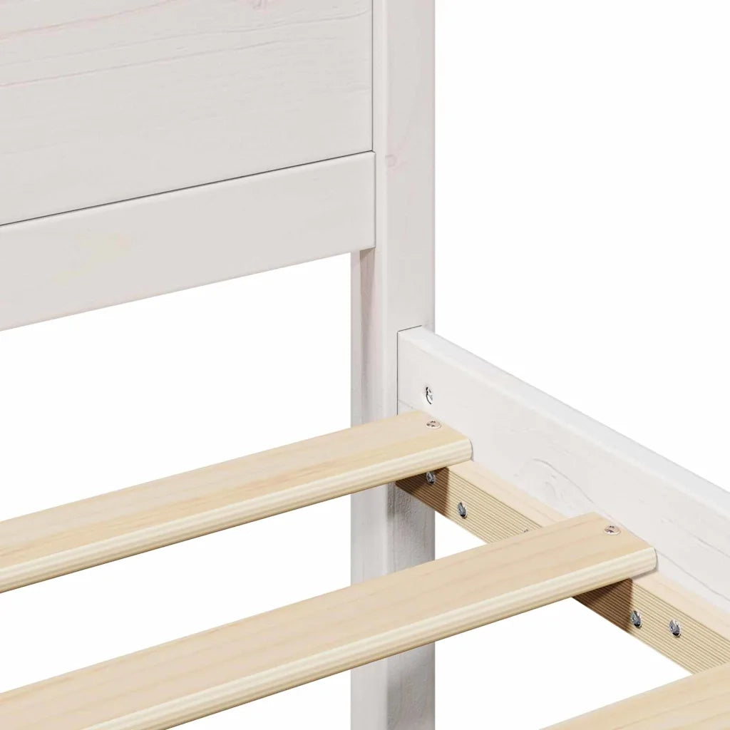 Struttura del letto Bianco 75 x 190 cm Pino massello 873299