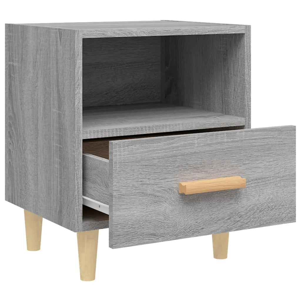 Set di 2 Comodini | Armadio da Notte | Mobiletto da notte Grigio Sonoma 40x35x47 cm