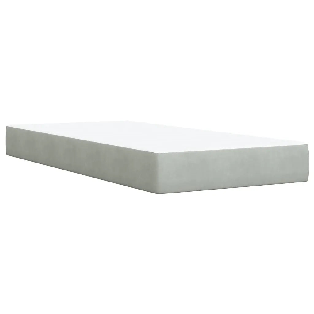 Giroletto a Molle con Materasso-Struttura Letto Grigio Chiaro 90x200 cm Velluto 415291