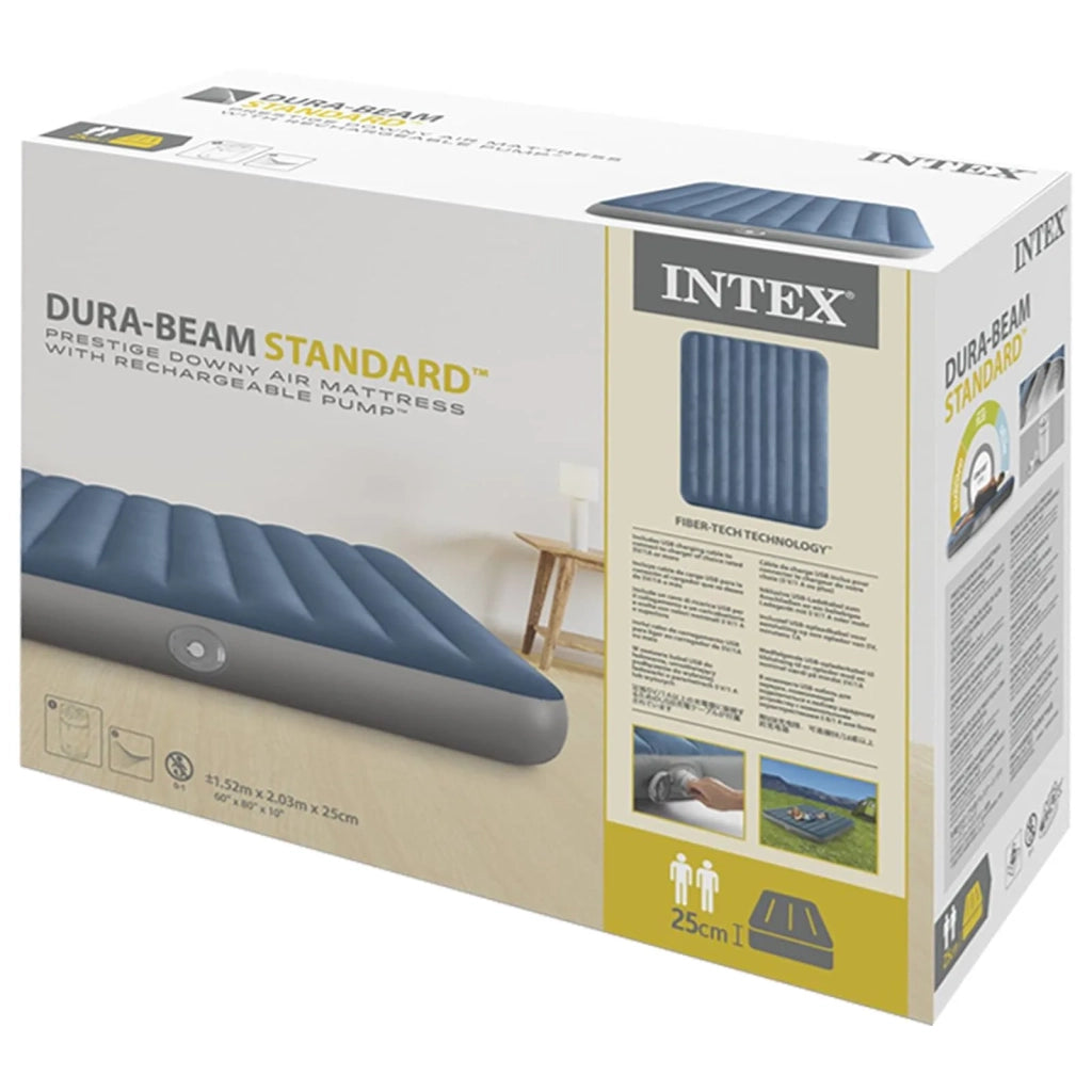 INTEX Letto d'aria con pompa  Blu Scuro e Grigio PVC 42035639