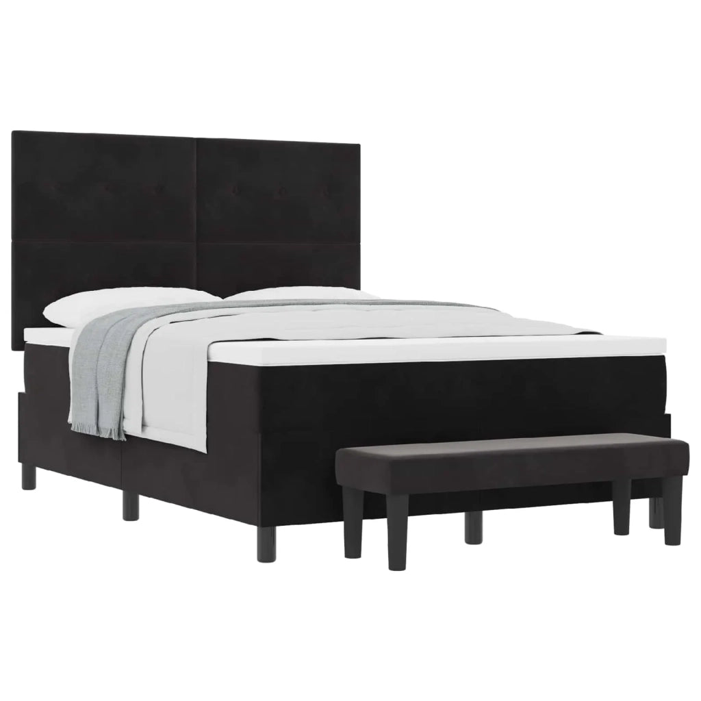 Letto a molle con cuscino Nero 200 x 140 cm Velluto 3344518
