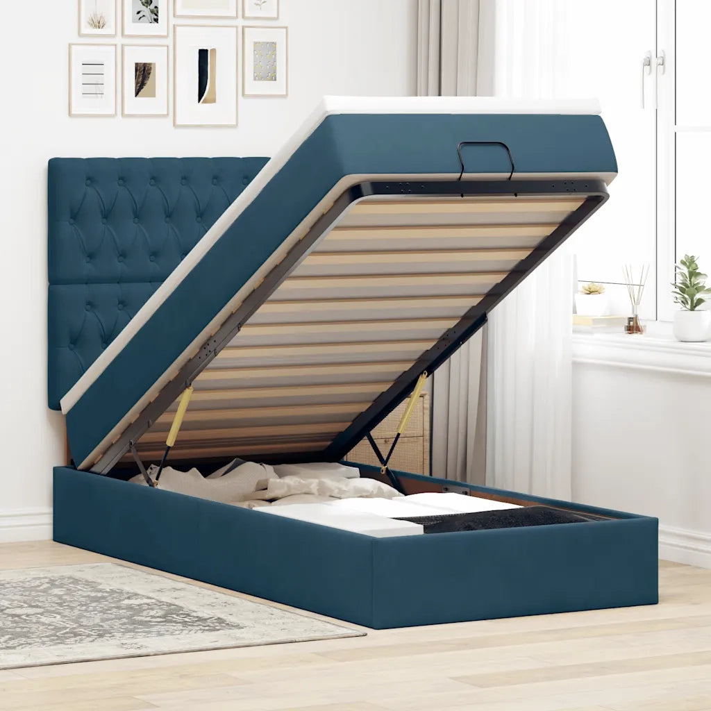 Struttura Letto Pouf con Materassi 100x200 cm Velluto 3313527