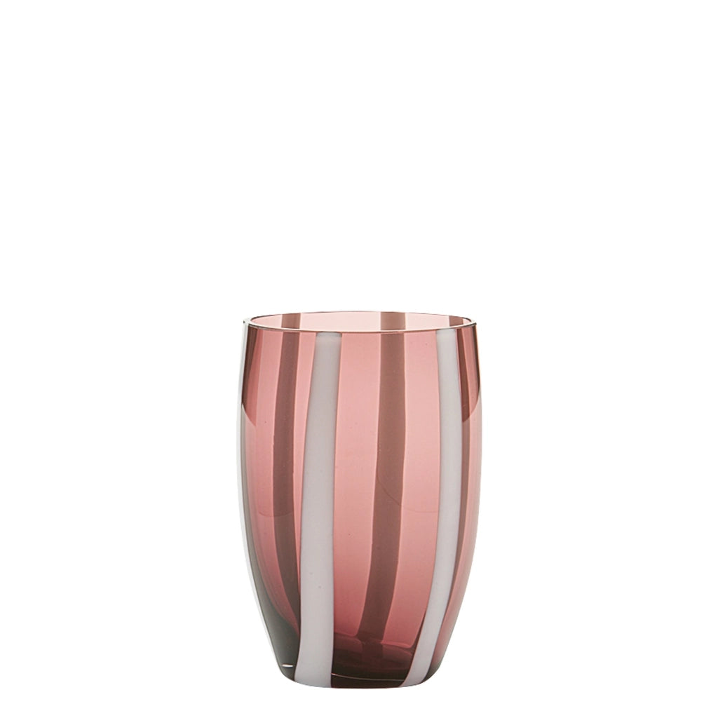 Gessato Set 6 Bicchieri Tumbler Ametista in Vetro Soffiato a Bocca Lavorato a Mano Linea Artigianale Elegante per Tavola Moderna e Tradizionale