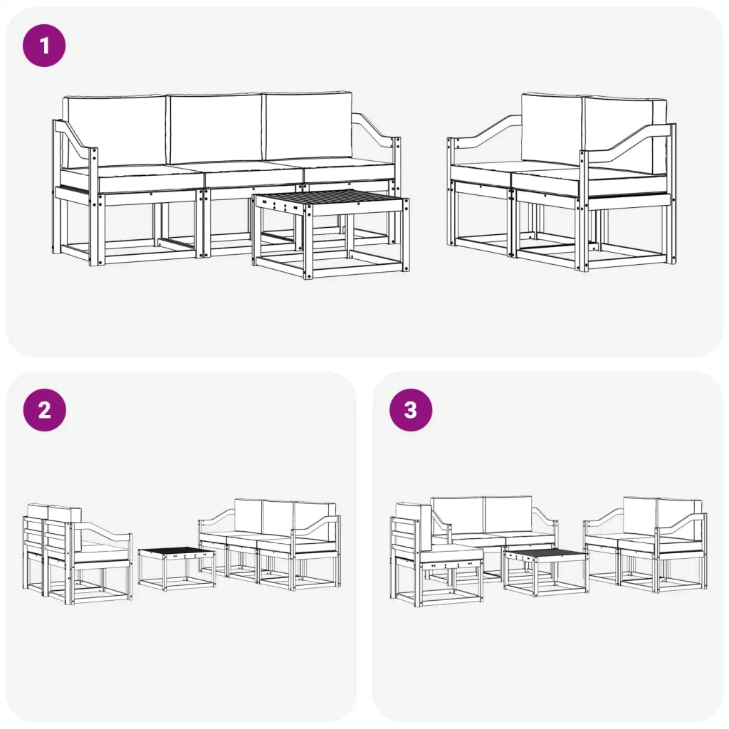 Set di divani da esterno 6 pcs 3387262