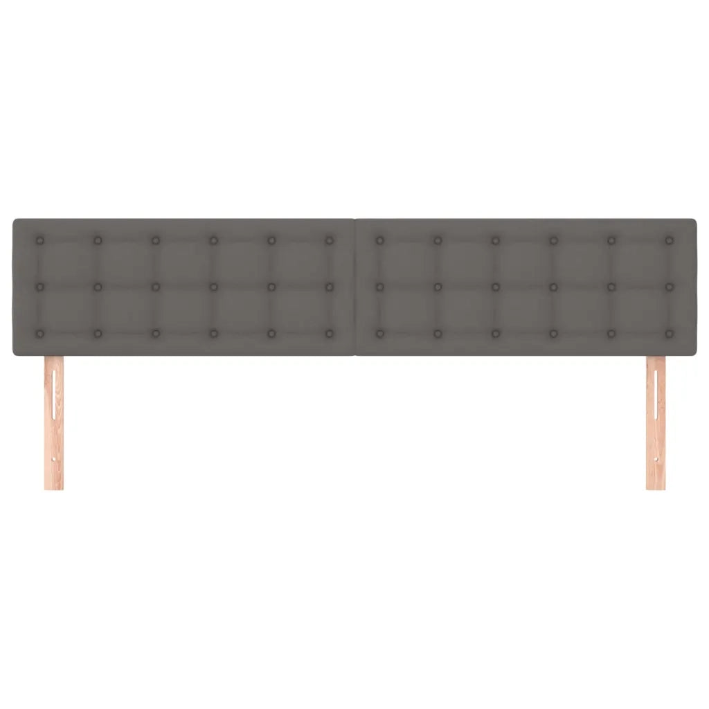 Testiera 2 pz-Set di 2 Testata-Testiera Decorativa Grigio 90x5x78/88 cm in Similpelle 607466