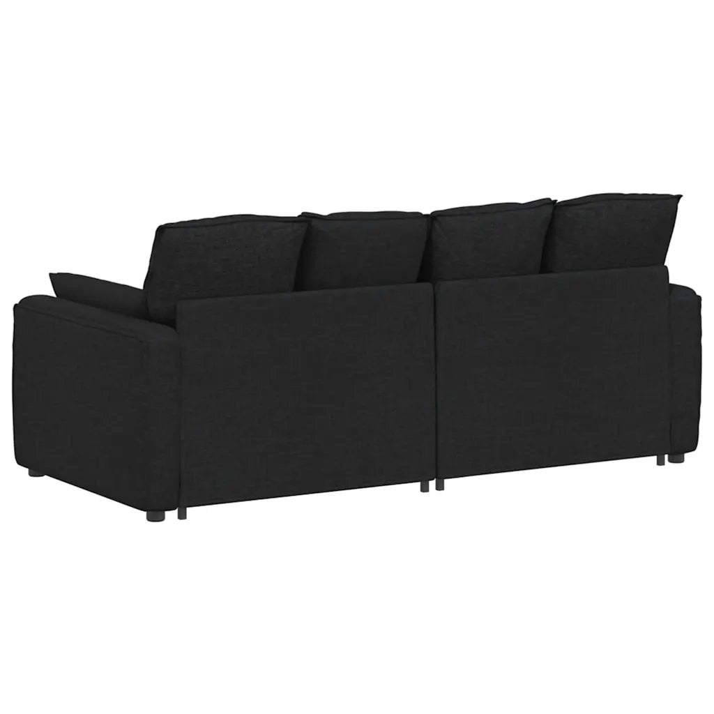 Divano Modulare con Cuscini-Sofa Modulare-Divanetto Nero 470636