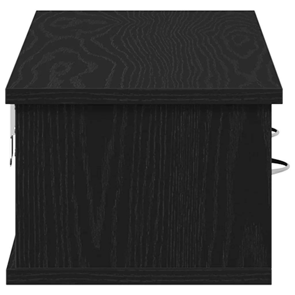 Armadietto a Muro | Mobile a Parete Rovere Nero 88x26x18,5 cm in Truciolato