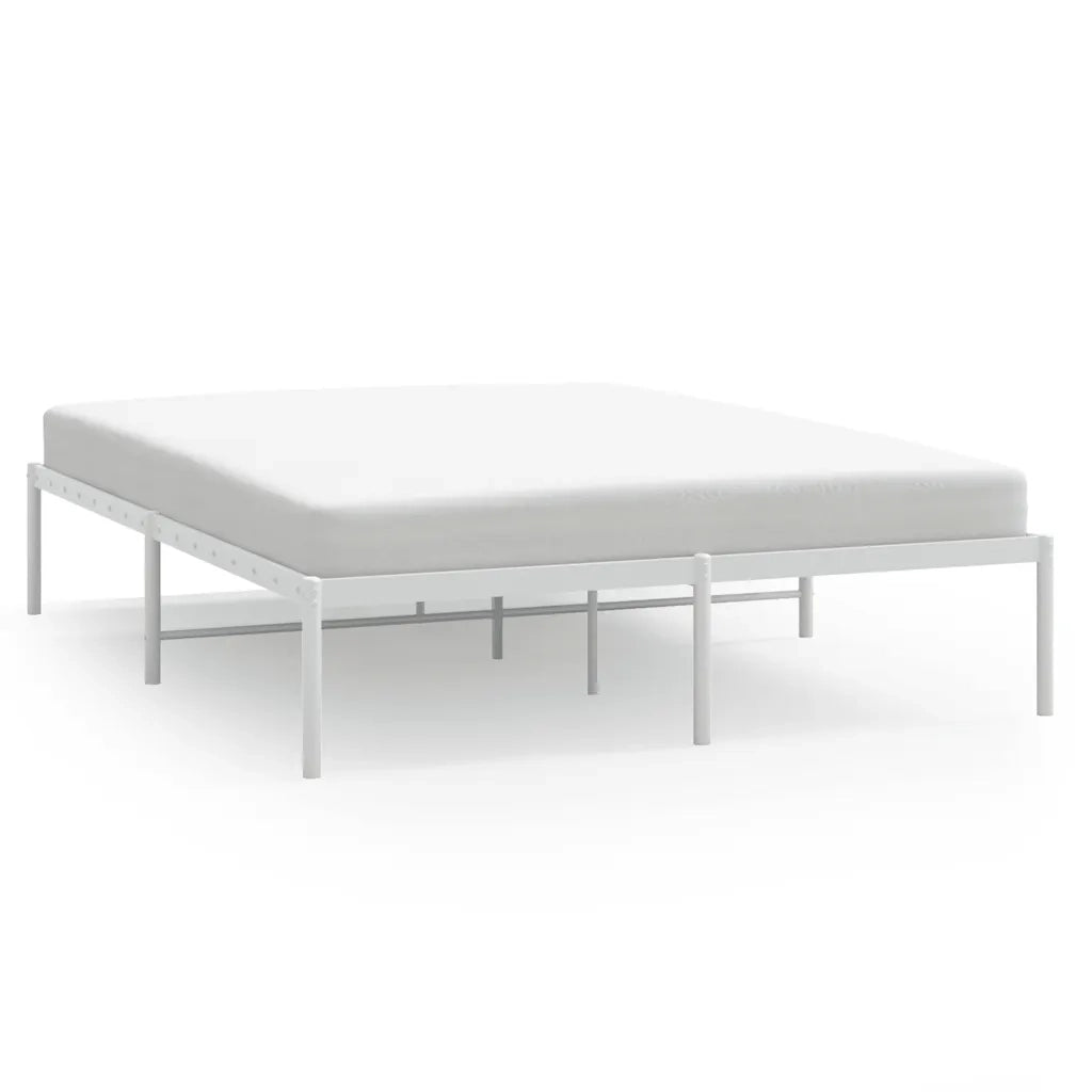 Letto matrimoniale | Letto per adulti | Giroletto in Metallo Bianco 140x200 cm