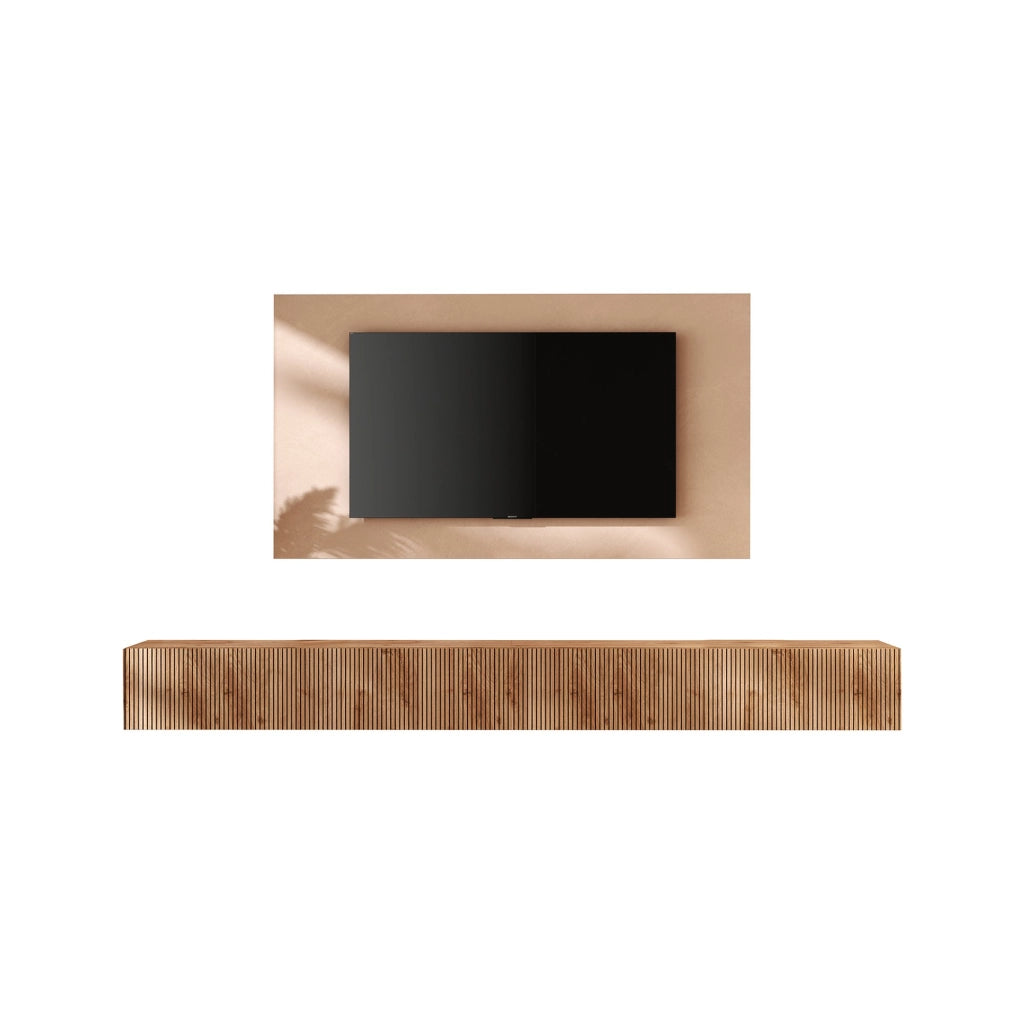 Mobile Soggiorno Buti, Parete Attrezzata Modulabile Made in Italy, Marrone Pero