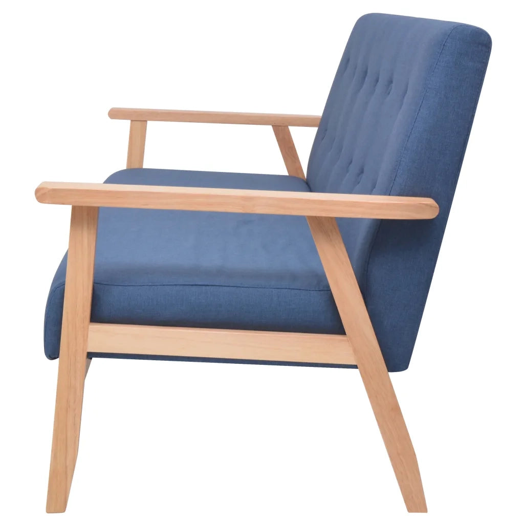 Divano a 3 Posti in Tessuto Blu 244656