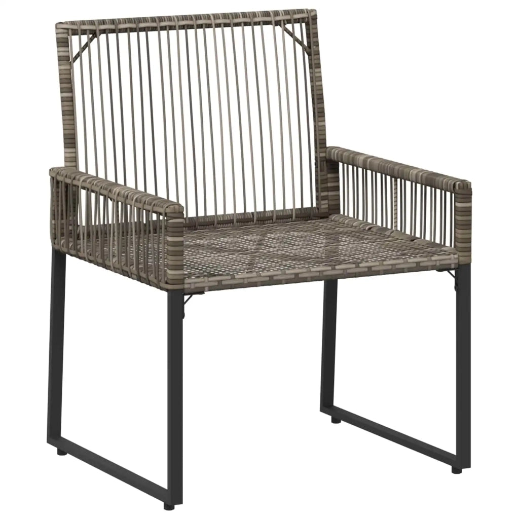 Set di Mobili da Esterno 11 pz | Set Salotto da Giardino Grigio e Blu Navy polyrattan