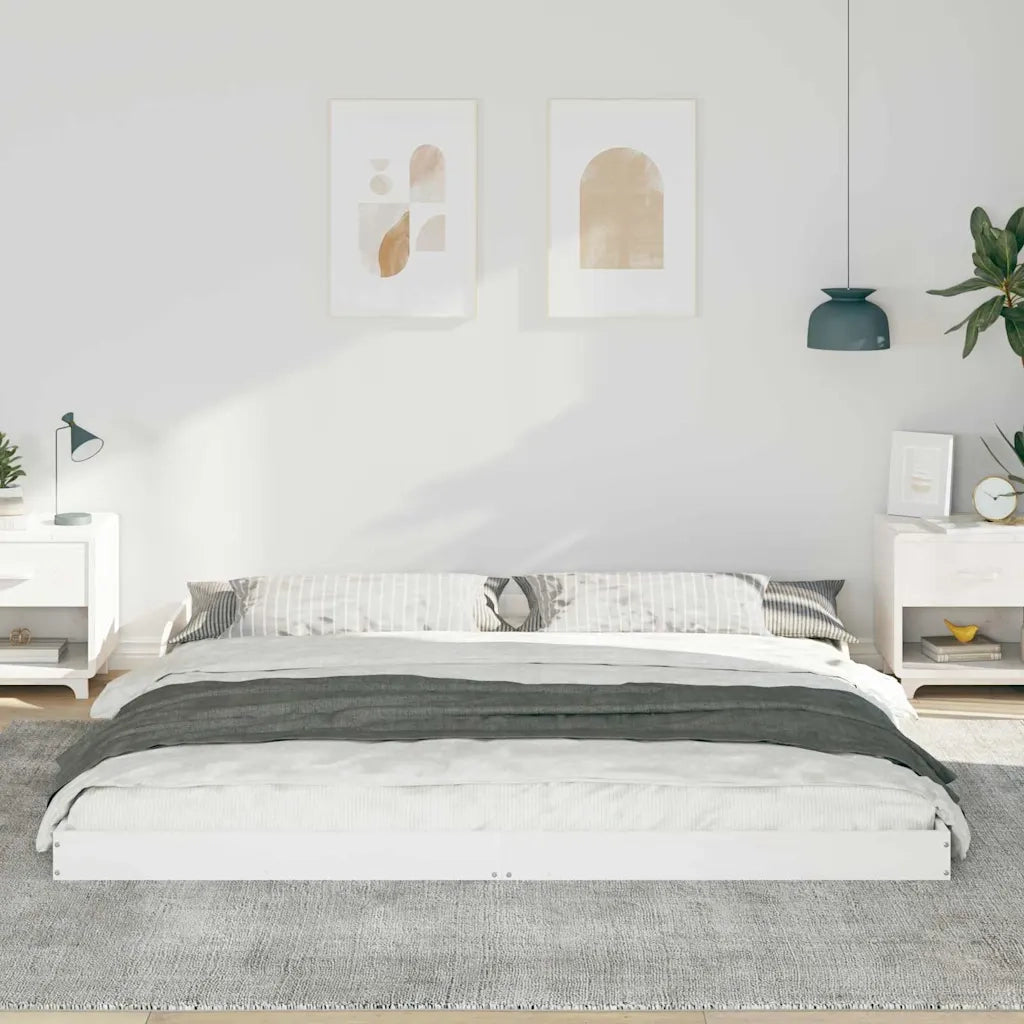 Struttura del letto Bianco 200 x 210 cm Pino massello 873362