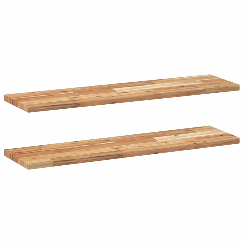 Mensole da Parete 2 pz 80x20x2 cm Legno Acacia Rifinito a Olio 3279504