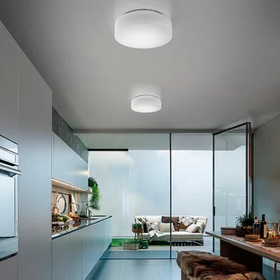 Drum parete/soffitto ø.300x100mm. sensor 11,5w led 3000k-ip44-bas.neutra,vtr.b.co