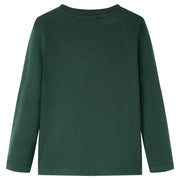 Maglietta da Bambino a Maniche Lunghe Verde Scuro 92 12839