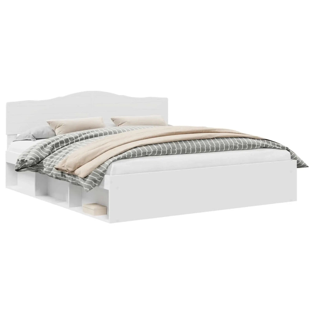 Struttura del letto-Giroletto-Rete del Letto Bianco 180 x 200 cm Pino massello 312706