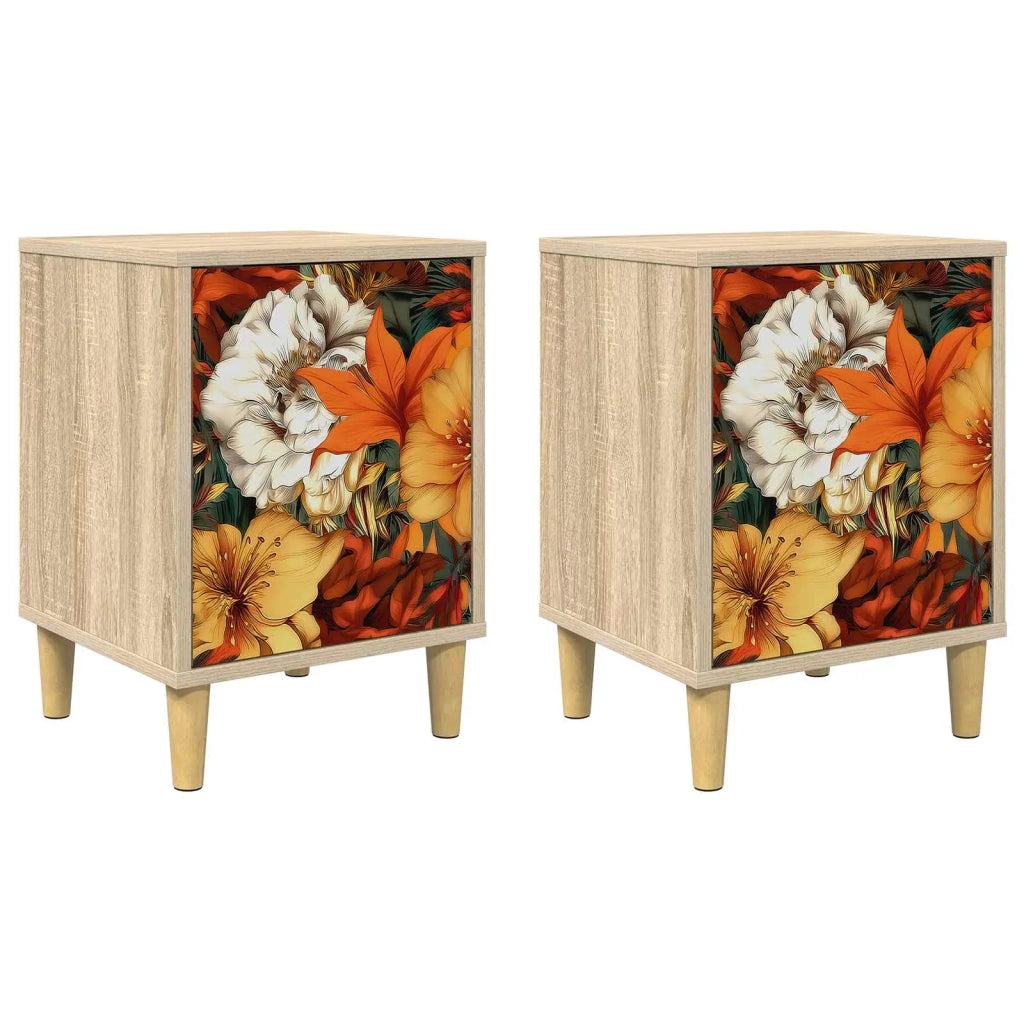 Armadio da Notte GENNEP 2 pz Rovere Sonoma 36 x 33 x 50 cm 8007202