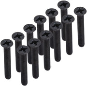 Set di Viti Sottoposte M3 - Qualità Elevata - Nera Galfanizzata - Viti a Croce - Assortimento per Macchine - Dimensioni: 6x20 mm, 8x25 mm, 10x30 mm, 12x35 mm, 14x40 mm.