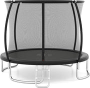 Trampolino Elastico per Bambini e Adulti 244 cm/305 cm/366 cm, Tappeto Elastico da Esterno con Rete di Sicurezza, Scala e Telaio in Acciaio Zincato Antiruggine